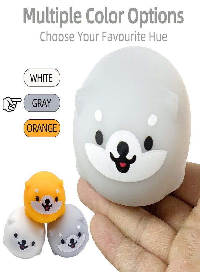 AiSiXin Dog Squishy Toy (Grey), Sensory Stress Balls for Adults, Animals Squishy Ball, Stretchy Squeeze Ball Party Favors for Kids, Fun Shiba Inu Dough Ball for Easter Basket Stuffers, Birthday Gifts - Image 3